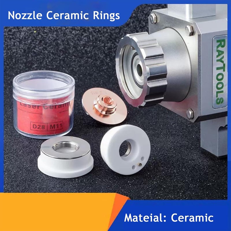 Mutochy Laser Ceramic Nozzle Rings, 28mm Diameter for WXS HANS Raytools Fiber Laser Cutting Machine Head D28mm(2pcs) - Image 4